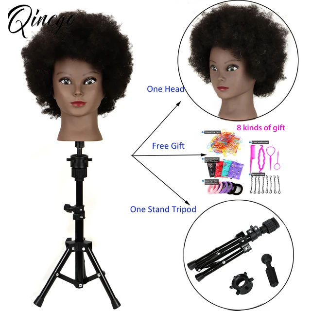 HAIREALM Afro Mannequin Head Curly hair, 100% African American Human Hair,  Practice Braiding Styling Doll Head, Black Manican Cosmetology Head with  stand BZT01 price in Saudi Arabia,  Saudi Arabia