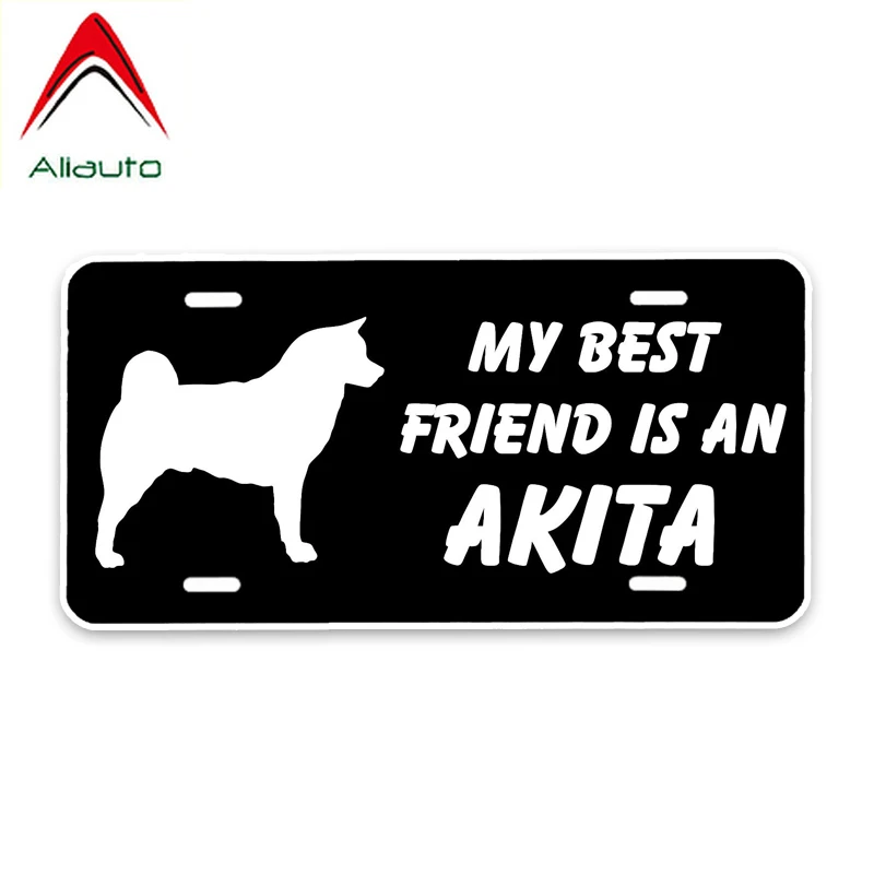 

Aliauto Creative Warning Car Sticker My Best Friend Is A Akita Dog Waterproof Sunscreen Reflective Decal PVC Decoration,15cm*7cm