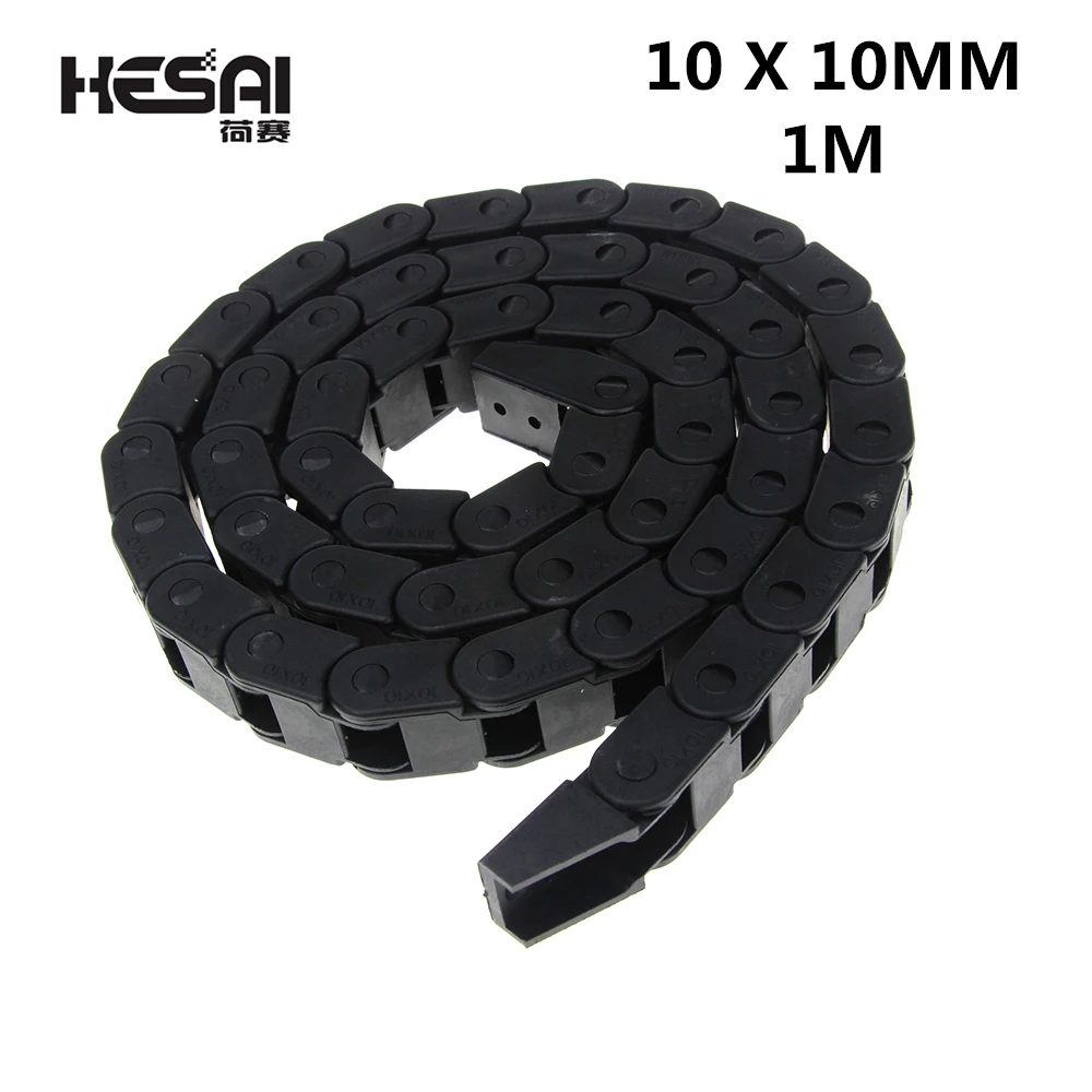 10x10mm L1000mm Cable Drag Chain Wire Carrier With End Connectors For CNC Router Machine Tools 10*10MM