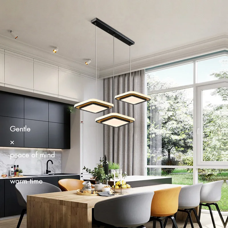 

Ultrathin dining room lamp fishing line chandelier contracted modern 3 heads creative dining chandelier