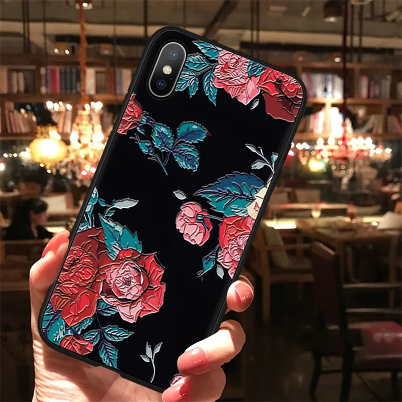 h-heihon 3D Матовый чехол Emboss чехол для iPhone 7 6 6S 8 Plus X 5 5S SE 10 11 Pro XS Max XR TPU задняя крышка силикон для iphone 8 Plus Coque - Цвет: h-heihon