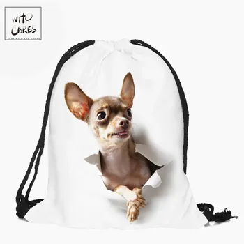 

Who Cares Fashion Drawstring Bag For Shoes In School Women String Bag Dog 3D Printing Gym Pouch Fabric Backpack