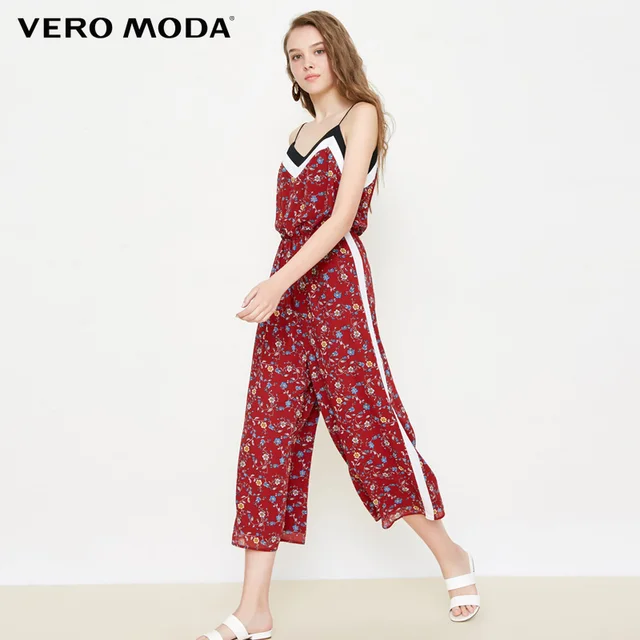 pant Med venlig hilsen økologisk Vero Moda Women Floral Wide leg Jumpsuit|31839X501|Jumpsuits| - AliExpress