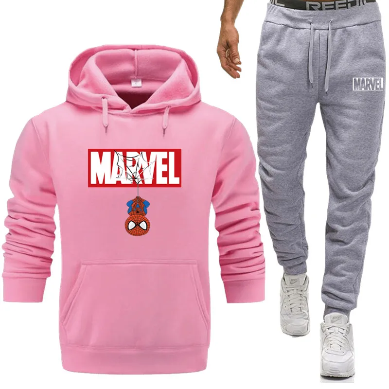Мужской Человек-паук marvel Спортивная одежда для бега костюмы тренажерный зал для обучения фитнесу пальто толстовки брюки наборы мужской спортивный костюм для бега - Цвет: Photo Color 4