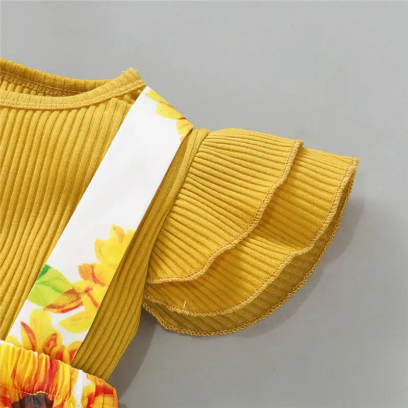 yellow color baby girl clothes set (7)