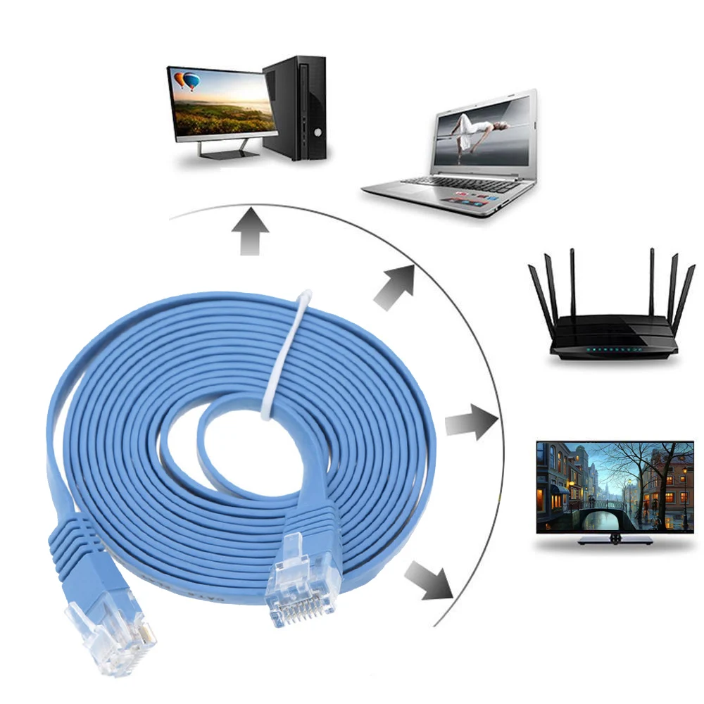 VONETS Высокое качество 10 м CAT6 UTP RJ45 Ethernet LAN Сетевой разъем кабель провода плоский
