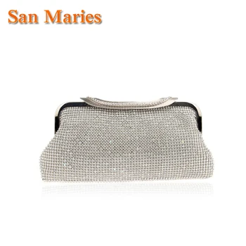 

San Maries Charming Bling Bling Women's Evening Chain Shoulder Bag Bridal Clutch Party Prom Wedding Handbag Phone Clutches