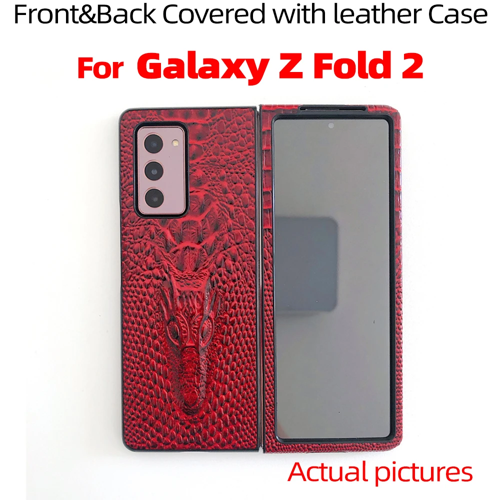 

For Galaxy Z Fold 2 Case for Galaxy Z Fold2 5G front and back covered with Luxury leather Case For Galaxy Z Fold2 5G Case