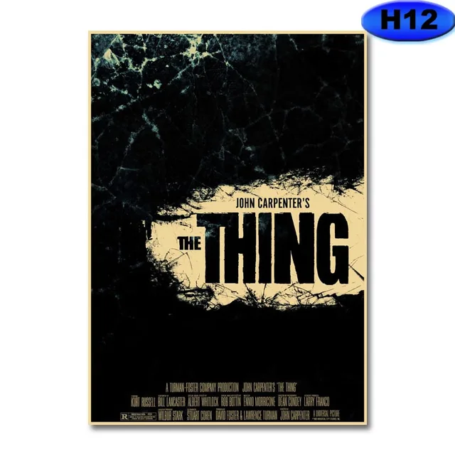 Retro Kraft Paper Movie Posters Classic Horror Movie The Thing Poster Home Decor Living Room Bar Cafe Art Painting Wall Sticker H12