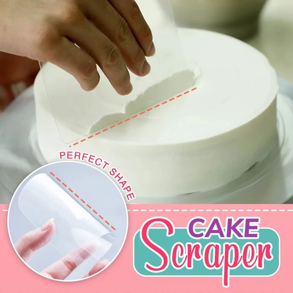 10PCS Pastry Cutters Spatulas Tools Flexible Transparent Cake Scraper Baking Plain Smooth Jagged Spatulas Cake Decorating
