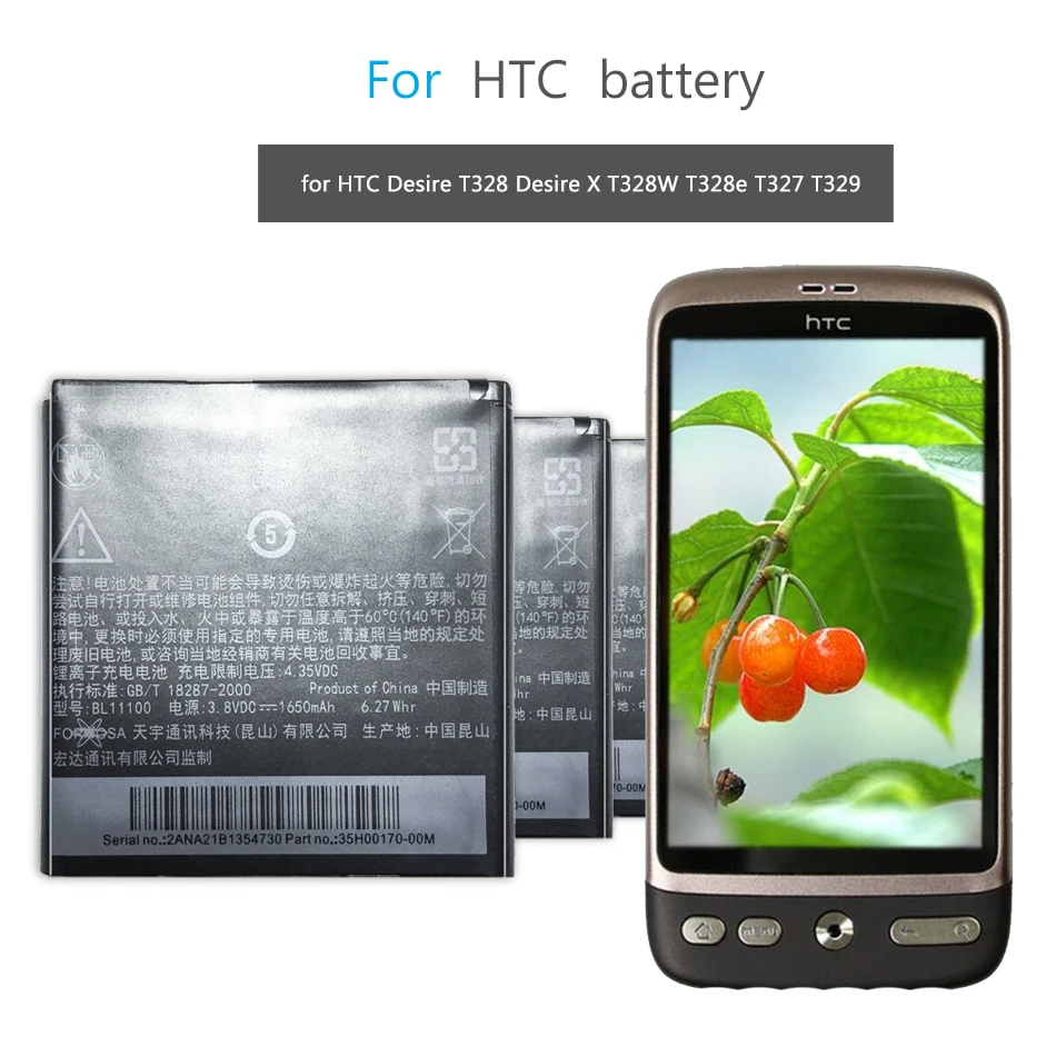Фотобатарея для HTC Desire T328 X T328W T328e T327 T329 сменная батарея BL11100 1650 мАч|Аккумуляторы