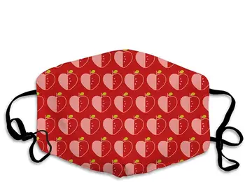 

Personalized Smile Face Mouth Mask Anti Dust Face Mask Adjustable Earloop RedHearts OneSize