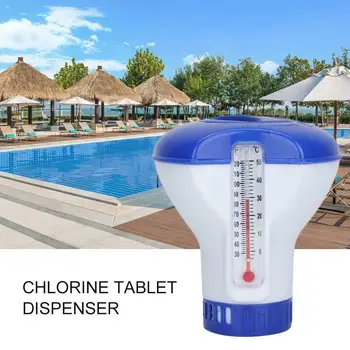

Economical Floating Chemical Chlorine Tablet Automatic Dispenser with Thermometer Swimming Pool Disinfection