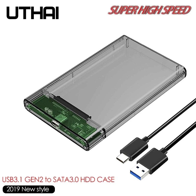 external hdd enclosure UTHAI G25 USB3.0/Type-C HDD Enclosure of 2.5" Hard Disk Case SSD SATA3 to USB 3.0/2.0 Box USB C HDD Case Gen2 6GBp/s SSD internal hard disk case