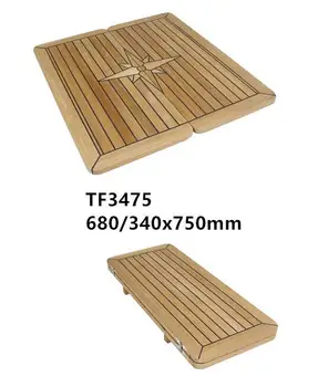 

680/340x750mm Folding Teak Table Top With Nautic Star Marine Boat RV TF3475