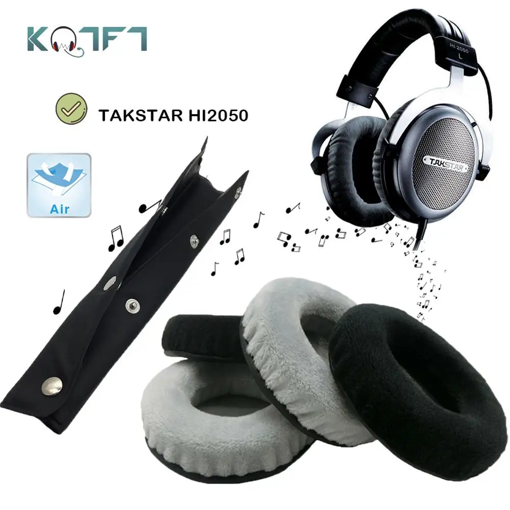 

KQTFT Velvet Replacement Parts for Takstar HI2050 Hi 2050 Headset EarPads Earmuff Cover Cushion Cups Bumper Headband Sleeve