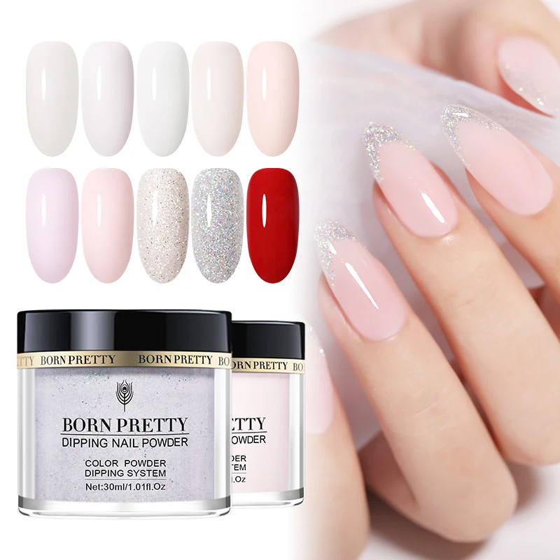

BORN PRETTY 30ml Dipping Nail Powder Gradient French Without Cure Natural Dry Nail Powder Long Lasting Nail Art Decoration