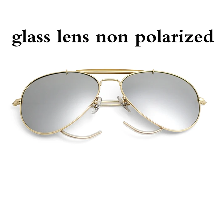 silver glass lens Винтажные Солнцезащитные очки пилота для мужчин и женщин, зеркальные градиентные очки, поляризационные пластиковые линзы, солнцезащитные очки для вождения, oculos de sol, очки - Цвет линз: silver glass lens
