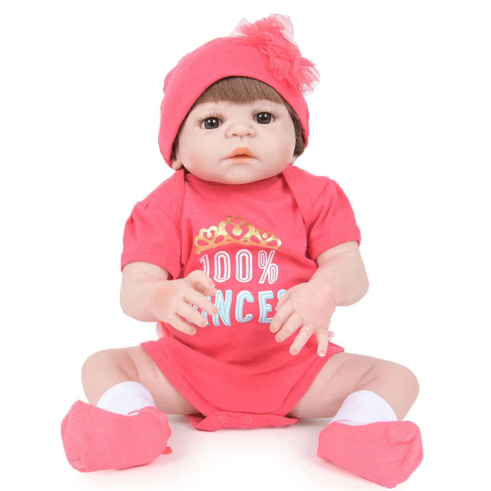Имитация принцессы Bebe Reborn baby girl куклы 22 дюймов полный Силиконовый корпус водонепроницаемый Reborn дети Playmate ребенок подарок на день рождения