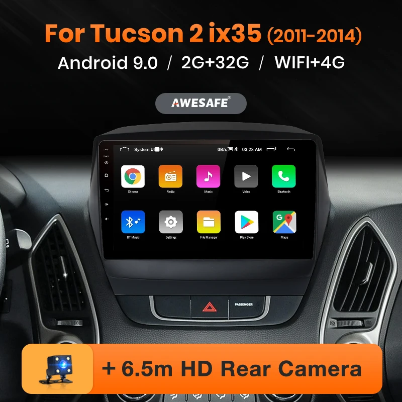 AWESAFE PX9 для Hyundai IX35 1 2 Tucson LM 2011-2014 Автомобильный мультимедийный видеоплеер GPS No din