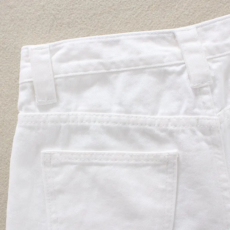 Белые джинсовые шорты для женщин, летние модные женские сексуальные мини шорты с высокой талией, женские рваные джинсовые шорты с кисточками