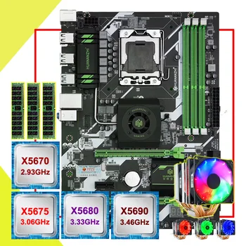 شراءHuanzhi X58 ديلوكس اللوحة الأم حزمة مخصص Xeon CPU X5670/X5675/X5680/X5690 مع 6 أنابيب الحرارة برودة ذاكرة الوصول العشوائي 48G(3*16G) RECC