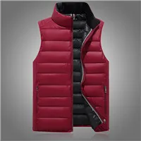 Red Красивая поп мужская майка без рукавов Homme зимний VogueCoats мужской ватный мужской теплый жилет с воротником-стойкой мужской жилет L-5XL - Цвет: Red