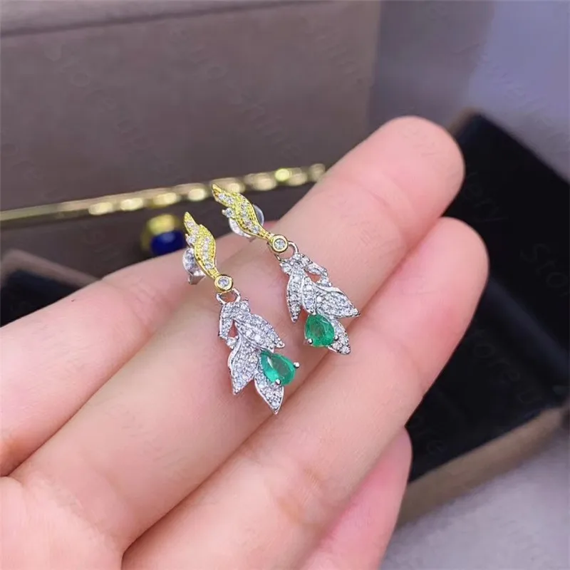 

Натуральное изумруд, серьги для женщин, серебро с 925 стерлингового серебра, покрыто платиной, сердце свадьбы или дня рождения, ювелирные изделия