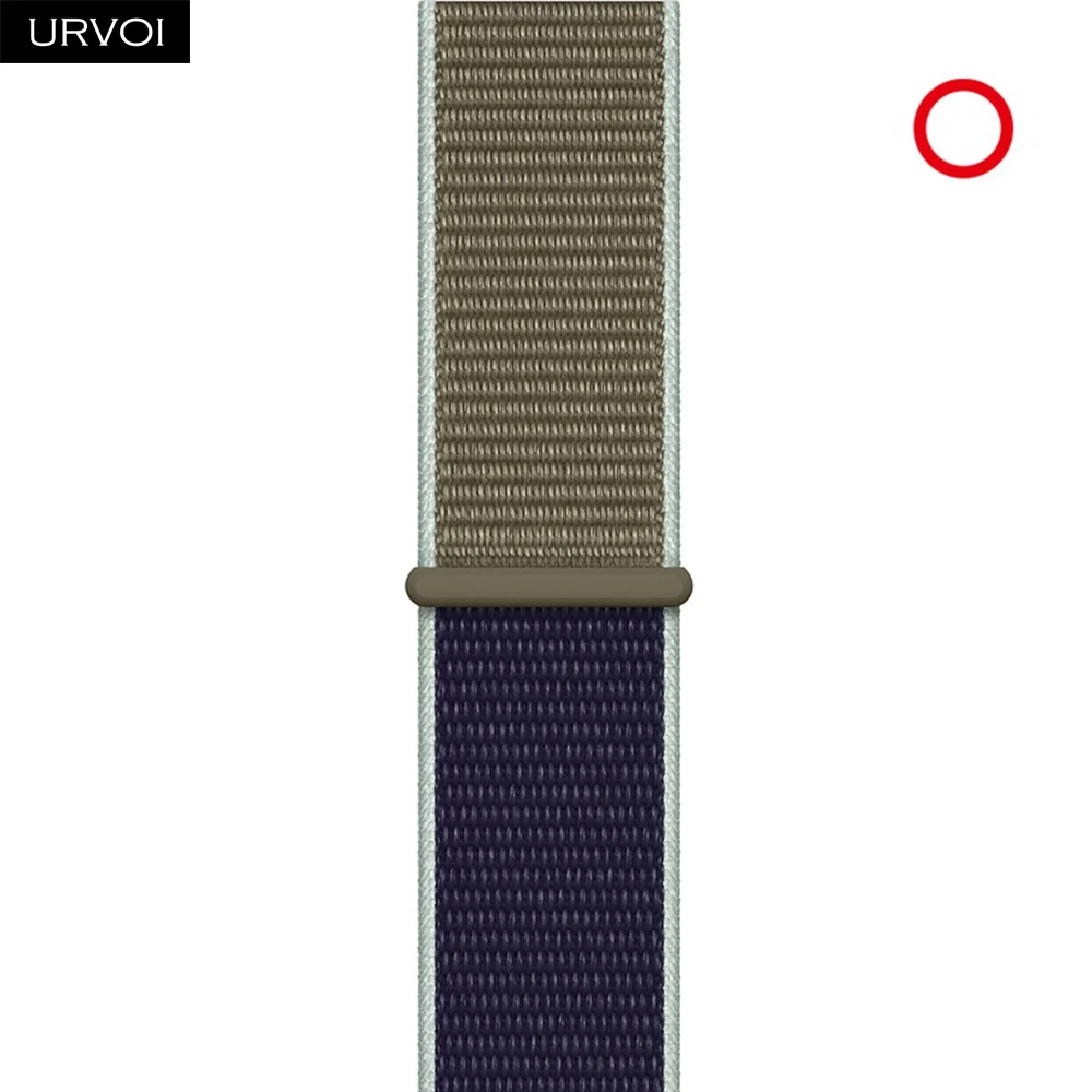 URVOI Спортивная петля для apple watch band series 5 4 3 2 1 светоотражающий ремешок для iwatch двухслойный дышащий тканый нейлон осень - Цвет ремешка: Khaki