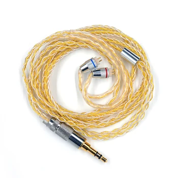 

KZ Earphones Cable 8 Core Gold Silver Mixed plated Upgrade Cable Headset Wire For KZ ZAX ZSX ZSTX TRN VX V90 BA8 BA5 C12 T2 T4