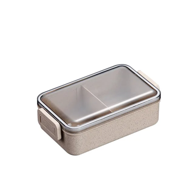 1 Layer Beige Японский Bento Box микроволновая печь с подогревом Ланч-бокс Электрический Пшеничная солома ребенок герметичный Bento Ланч-бокс Дети Школа контейнер для еды - Цвет: 1 Layer Beige