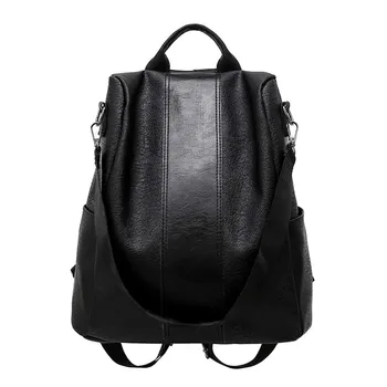 

Fashion Women Backpack Anti-theft Backpack Classic PU Soft Leather Solid Color Backpack Shoulder Bag Dropshipping