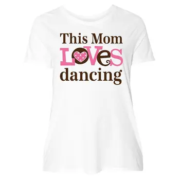 

Inktastic - This Mom Loves Dancing Women's Plus Size T-Shirt Short Sleeve Camiseta Feminina Free Shipping T Shirt Women