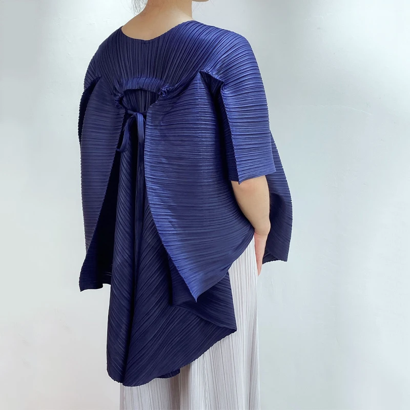 LANMREM 2020 summer asymmetrical pleated tops