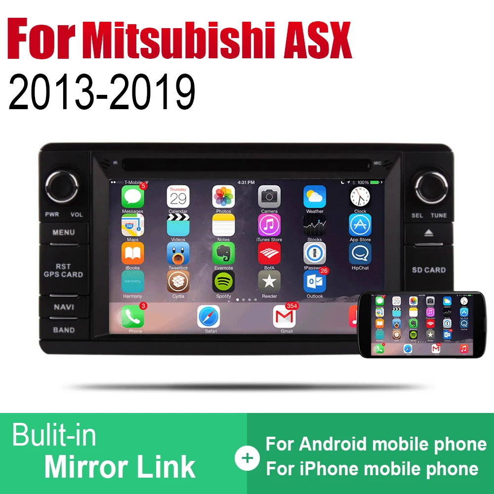 Автомагнитола ZaiXi 2 Din для Mitsubishi ASX 2013 ~ 2019 GPS навигация BT Wi Fi карта мультимедийная