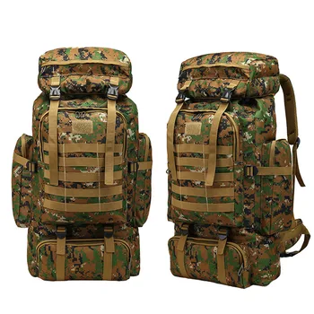 

High density Oxford waterproof fabric 60L Outdoor Military Tactical Camping Hiking Trekking Backpack Breathable mesh backing 24.