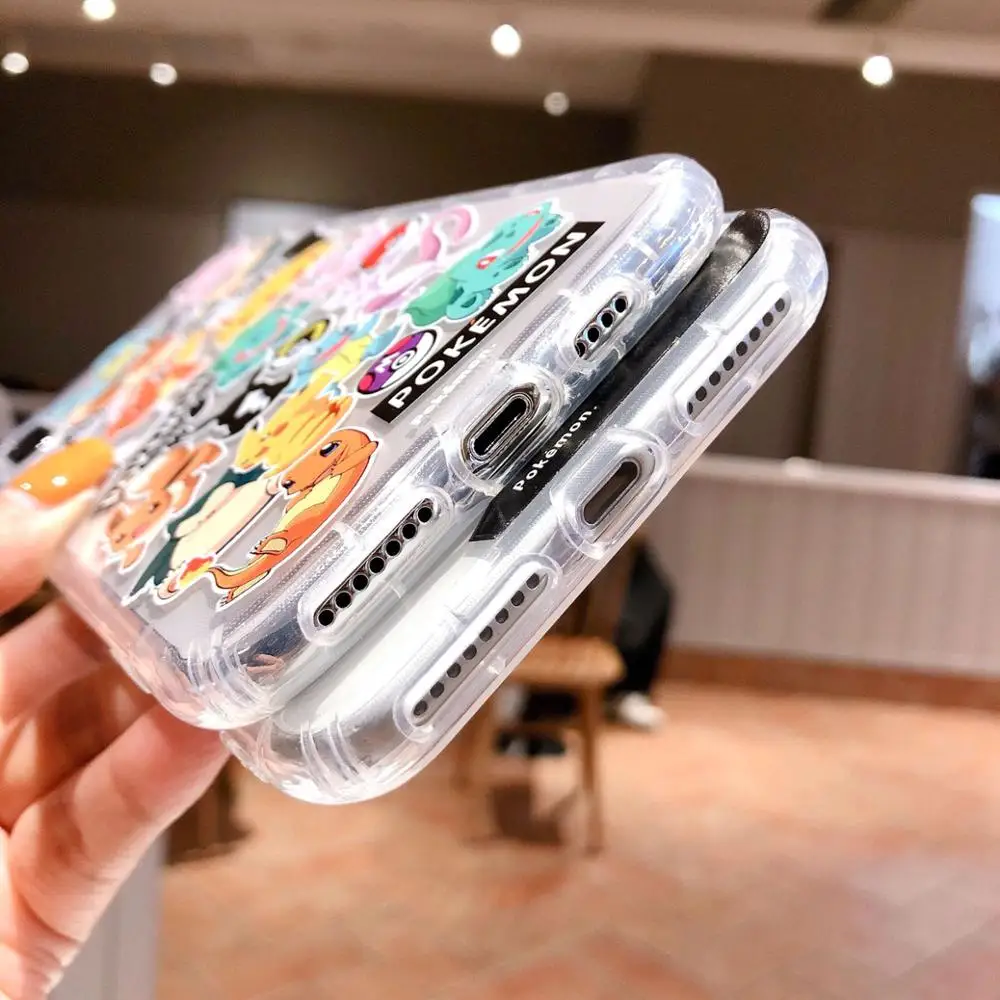 Чехол для телефона IPHONE 11 pro 8 7 6 6s plus Pokemon, мягкая задняя крышка из ТПУ для телефона, чехол