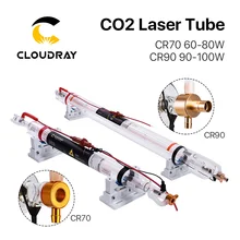 Cloudray 60W 90W CO2 rura laserowa długość 1250mm Dia.55mm 80mm ulepszony metalowa głowica szklana fajka dla CO2 maszyna laserowa