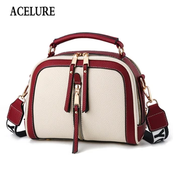 

Personality Stitching Contrast Color Shoulder Bag Female Fashion Niche Design Chain Portable Diagonal Small Square Bag ACELURE