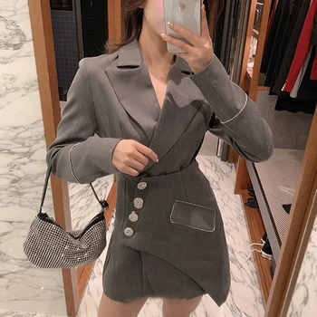 

Spring women's suit casual solid color irregular suit