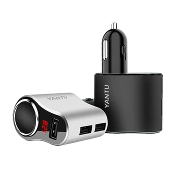 

Yantu Car Cigarette Lighter 1 Way Sockets 5V 3.1A Socket Voltmeter Splitter Power Adapter 12~24V 3 USB Car Charger For GPS DVR