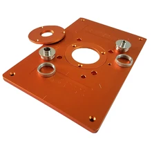 Rifilatrice Flip Plate piastra di inserimento del tavolo del Router in alluminio con boccola e coperchio per tavolo guida di fresatura del legno elettrico