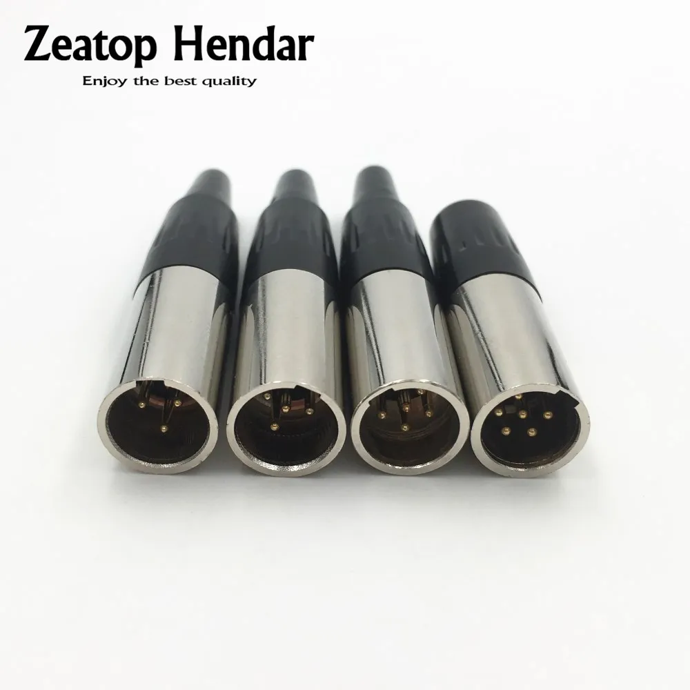 1Pcs High Quality Mini XLR 3 4 5 6 Pin Male Plug Small XLR Audio Microphone  Connector for MIC Soldering Straight