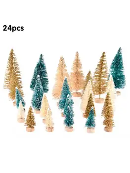 

24Pcs/set Mini Christmas Tree New Year Gift Christmas Decoration For Home Christmas Tree Ornament Adornos De Navidad Para Casa