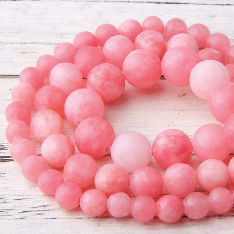 

High quality matte Rhodochrosite beads natural red stone beads Round Loose Spacer Beads For Jewelry Making DIY Bracelet Necklace