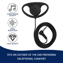 Горячее предложение новые удобные 3,5 мм D форма Слушайте только мягкие резиновые наушники гарнитура для Motorola радио анти шум наушники