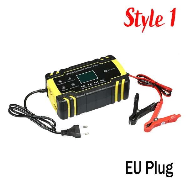 Style 1-EU Plug Новое обновление автомобиля Батарея Зарядное устройство 3-ступенчатый 12V 24V смарт интеллигентая(ый) ЖК-дисплей Дисплей мотоцикл грузовик автоматическая Батарея Зарядное устройство - Цвет: Style 1-EU Plug