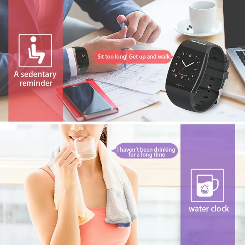 Big Screen Smart Watch Heart Rate Sphygmomanometer IP67 Waterproof Health Monitoring Calorie Counter Sports Smart Watch