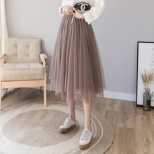 Новинка года; Двусторонняя одежда в Корейском стиле; белая газовая плиссированная юбка; юбка-Одуванчик; плиссированная юбка