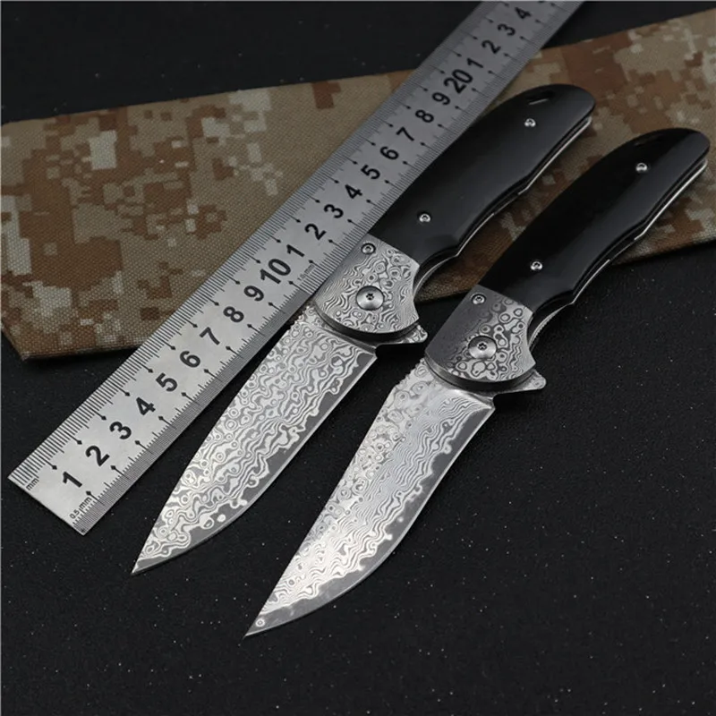 Дамасское лезвие складной нож ножи для выживания кемпинга Outddoor Tool 60 Hrc